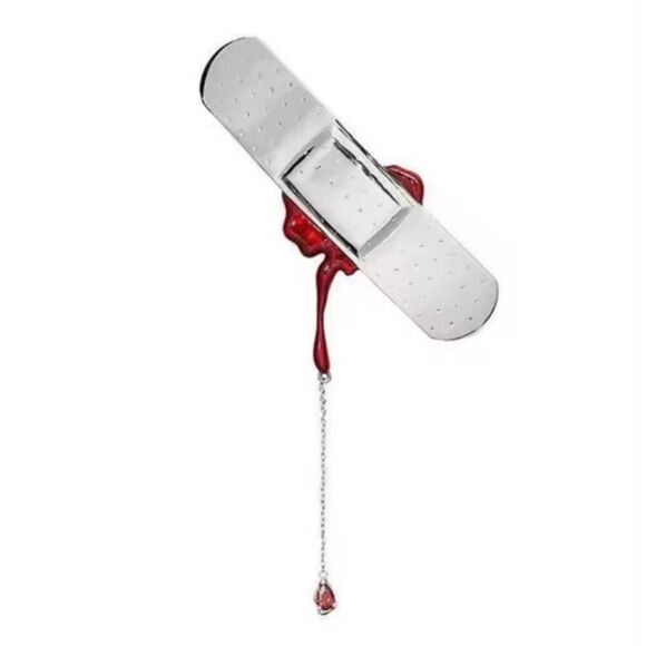 NWOT Band Aid Blood brooch pin - Picture 1 of 6